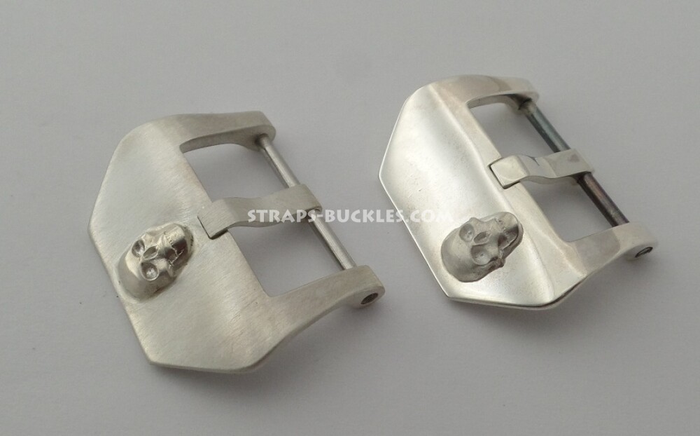Sterling silver buckle "Skull" 20, 22, 24 mm