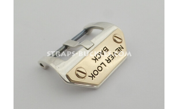 Sterling silver buckle NEVER LOOK BACK 20,22,24 мм 